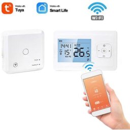 Thermostat intelligent Wi-Fi Programmable sans fil, avec recepteur rf, montage mural sur table,