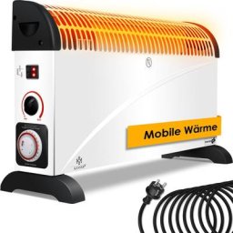 Convecteur 2000 watts Appareil de chauffage, Minuterie 24 h Contrôle thermique en continu Chauffage