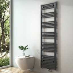 Radiateur à eau chaude Sèche-serviettes Raccordement central - Anthracite 180x50 cm 739Watts