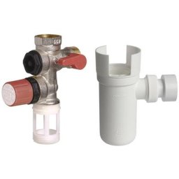 Set groupe de sécurité hydraulique laiton, raccordement femelle ø 3/4 + siphon de groupe de