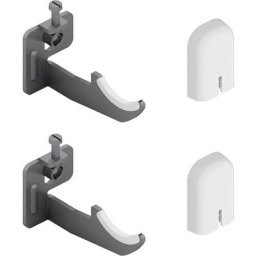 Paire de supports muraux pour radiateurs en aluminium avec réglage vertical - Couverture ABS blanc