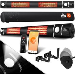 Chauffage à infrarouge 3 000 w IR-Gastro-Bar Chauffage radiant de terrasse avec application WiFi et