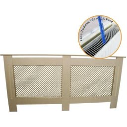 MonsterShop Cache Radiateur à Motif Grillagé en mdf Naturel Personnalisable de 172cm de Large x