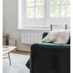 Radiateur électrique a inertie fonte Airelec Fontea modele Bas 750 Watts - Coloris blanc - Origine