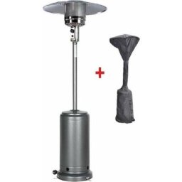 Parasol chauffant gaz 13Kw + housse de protection - 80 x 220 cm - Acier - Anthracite Maxxgarden
