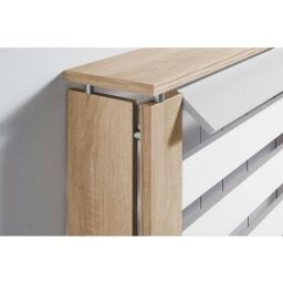 Couverture de radiateur Victoria 3122 120 cm de large Grand cache-radiateur Design élégant Chêne
