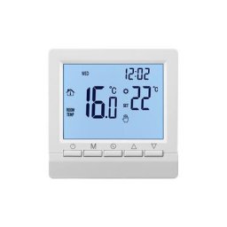 Thermostat mural intelligent avec écran lcd pour chauffage au sol - Rétroéclairage blanc