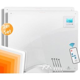 Radiateur infrarouge 425-550 watts avec télécommande Écran lcd numérique Minuterie Chauffage mural