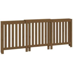 Cache-radiateur Marron miel 210x21x85 cm Bois massif de pin Vidaxl Honey brown