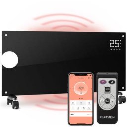 Klarstein - Bornholm Smart Radiateur convecteur 2000W WiFi écran led minuterie noi - Noir