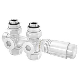 Meykoers Kit soupape thermostatique pour radiateur, Blanc vannes de radiateur pour raccordement