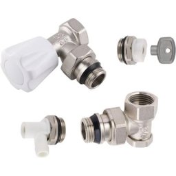 Kit complet robinet de radiateur manuel équerre 15x21. Noyon&thiebault