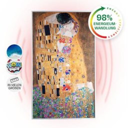 Klarstein - Wonderwall Air Art Kuss radiateur infrarouge 60 x 101 cm 600 w installation murale