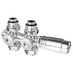 Kit soupape thermostatique pour radiateur, Chromée vannes de radiateur pour raccordement bitube,