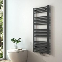 S'afielina - Radiateur à eau chaude Sèche-serviettes Raccordement central - Anthracite 120x50 cm