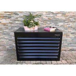 Cache climatisation Venetian Aluminium noir RAL9005 - Taille Petit - l 100 x h 70 x p 50 cm - Noir