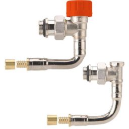 Kit hydrocâblé thermostatique M30 pour radiateurs long ou T22 T23 - Robinet Kv réglable - Equerre