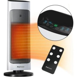 Radiateur Soufflant Colonne 2000W avec télécommande et écran led, Mode eco économe en énergie,