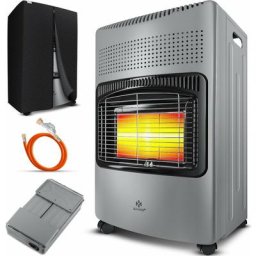 Chauffage à gaz en céramique 4 200 watts avec régulateur de pression, tuyau de gaz Cheminée au gaz