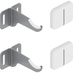 Paire de supports muraux pour radiateurs en aluminium - Couverture abs blanc et isolateurs en