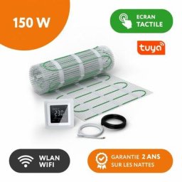 EcoPRO-150 Kit carrelage, pierre, chape 150 W/m² + Thermostat mcs 750 WiFi Blanc 2.5 m²