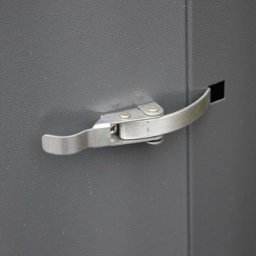 Chauffage d'extérieur gaz 12.5kW - Finland - Parasol chauffant gris réglable. porte en façade.