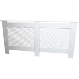 MonsterShop Cache Radiateur à Motif Grillagé en mdf Blanc de 172cm de Large x 82cm de Haut x 18,8cm