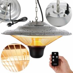 Radiateur Plafond Chauffage Infrarouge 1500W avec Télécommande Chauffage très Rapide - Argent