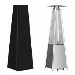 Housse pour Chauffage de Terrasse Housse pour Parasol Chauffant de Style Pyramidal Noir