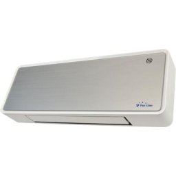 Chauffage soufflant 2000 w façade en verre argenté télécommande et minuterie - Gris