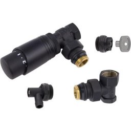 Noyon&thiebault - kit complet robinet de radiateur thermostatique équerre 15x21 noir
