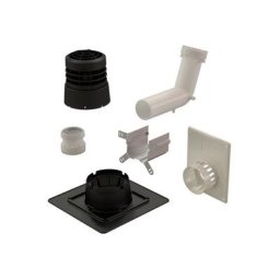 Ubbink - Kit 2 en 1 chemilux B22p-B23p simple paroi D80 noir entrée plafond et mural 184448 - Noir
