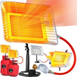 Chauffage radiant au gaz Embout radiateur Allumage piézoélectrique Tuyau et régulateur Support pour