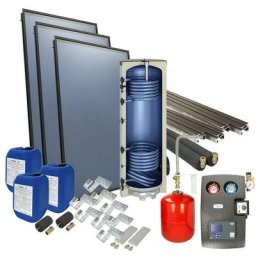 Le Sanitaire - Set solaire oeg 4plus sur toit ballon solaire 400 litres 3 capteurs