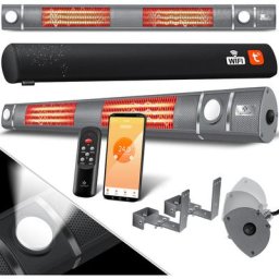Chauffage à infrarouge 3 000 w IR-Gastro-Bar Chauffage radiant de terrasse avec application WiFi et