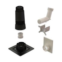 Kit condensation renolux 80/125 noir plafond et mural Ubbink 184444 - Noir