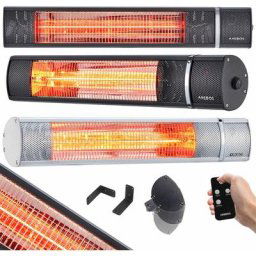 Radiateur infrarouge Chauffage radiant terrasse incl materiél de montage 2000W avec télécommande