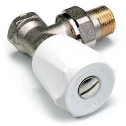 Robinet manuel équerre à double réglage pour radiateur - Equerre Femelle 3/4 - Thermostatisable