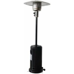 Chauffage d'extérieur à gaz 13kW - Siberia - Parasol chauffant noir, avec roulettes et