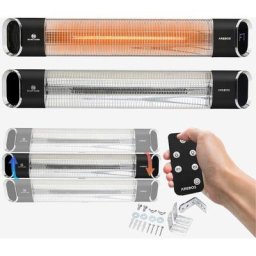 Chauffage radiant infrarouge 2000 w Radiateur électrique 2 puissances inclinaison de 60° matériel