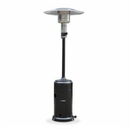 Chauffage d'extérieur gaz 12.5kW - Finland - Parasol chauffant noir. réglable. porte en façade et