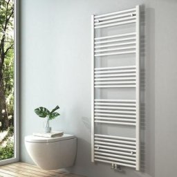 Radiateur à eau chaude Sèche-serviettes Raccordement central - Blanc 160x60 cm 761Watts - S'afielina