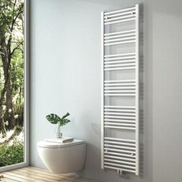 Radiateur à eau chaude Sèche-serviettes Raccordement central - Blanc 180x50 cm 739Watts - S'afielina