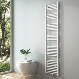 Radiateur à eau chaude Sèche-serviettes Raccordement central - Blanc 180x40 cm 618Watts - S'afielina
