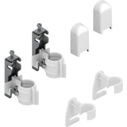 2 supports blanc pour installation murale avec dispositif de sécurité anti-dégagement et espaciers
