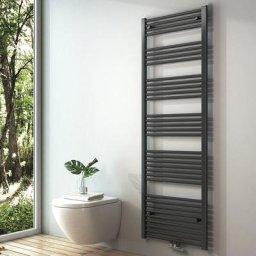 Radiateur à eau chaude Sèche-serviettes Raccordement central - Anthracite 180x60 cm 860Watts