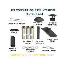 Kit conduit isole en interieur - 4 mètres 200 - Noir