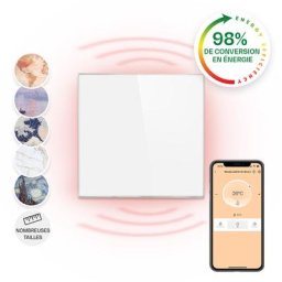 Klarstein - Wonderwall Smart radiateur infrarouge 60x60 cm 360W minuterie hebdomadaire IP24 blanc