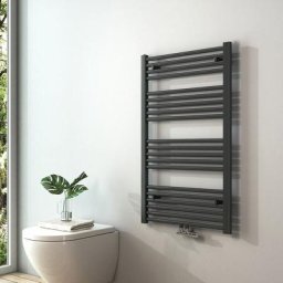 S'afielina - Radiateur à eau chaude Sèche-serviettes Raccordement central - Anthracite 100x60 cm