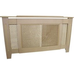Cache Radiateur Ajustable & Extensible à Motif Grillagé en mdf Naturel Personnalisable de 140cm à